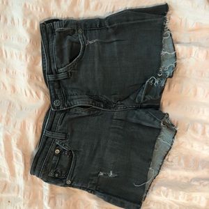 black jean shorts